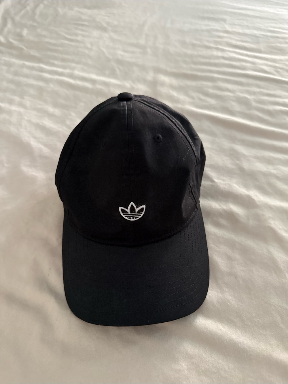 adidas Black Trefoil Logo Cap with Printed Interior